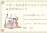 迷你可爱麻薯的做法大全视频，迷你可爱麻薯的做法大全