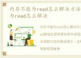 内存不能为read怎么解决方法，内存不能为read怎么解决