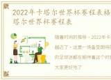 2022年卡塔尔世界杯赛程表格，2022年卡塔尔世界杯赛程表