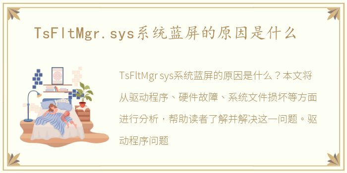 TsFltMgr.sys系统蓝屏的原因是什么