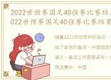 2022世预赛国足40强赛比赛结果一览图，2022世预赛国足40强赛比赛结果一览