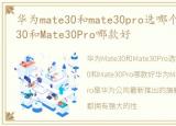 华为mate30和mate30pro选哪个，华为Mate30和Mate30Pro哪款好