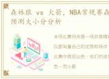 森林狼 vs 火箭，NBA常规赛森林狼VS火箭预测大小分分析