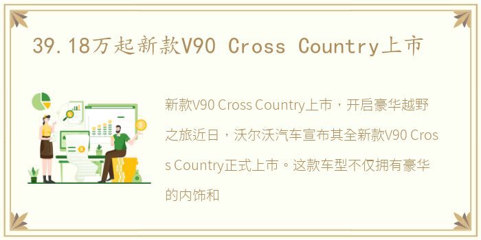 39.18万起新款V90 Cross Country上市