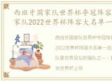 西班牙国家队世界杯夺冠阵容，西班牙国家队2022世界杯阵容大名单一览(最新)