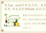 真我gt neo5手机怎么样，真我GT Neo5 SE发布,网友这价格Redmi也扛不住