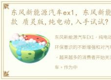 东风新能源汽车ex1，东风新能源EX1 2020款 质灵版,纯电动,入手试试?