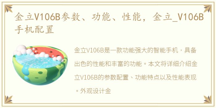 金立V106B参数、功能、性能，金立_V106B手机配置