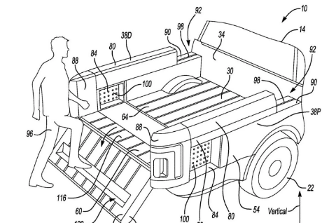 福特获得带有秘密储物格的可扩展皮卡床的专利
