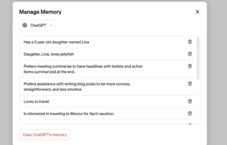 OpenAI宣布ChatGPT内存和新控件
