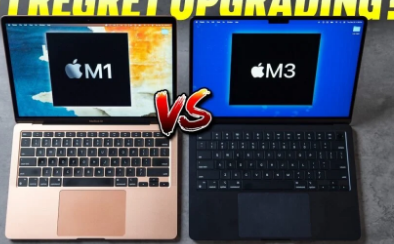 M3MacBookAir首次采用时尚扁平的设计与M1标志性的楔形形状不同