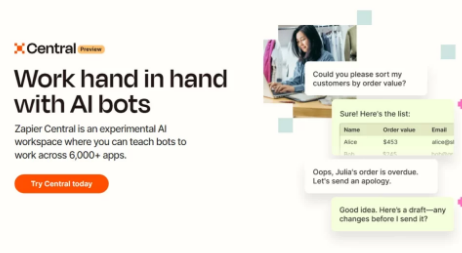 ZapierCentral的高级人工智能自动化