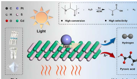 研究人员提出将聚乳酸一锅光热升级为氢和丙酮酸