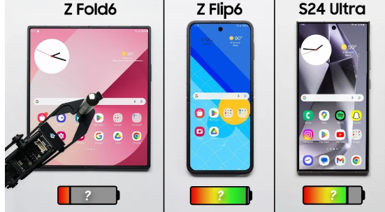 电池测试三星GalaxyZFold6 Flip6与S24Ultra
