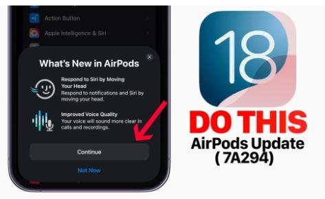 苹果发布适用于iOS18的AirPods更新