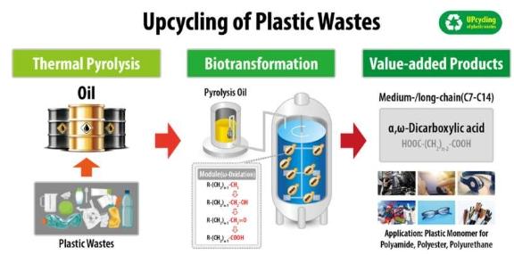 化学生物工艺克服废塑料热解的缺点